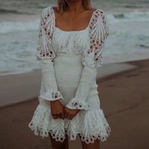 White Dress with sleeves worn once